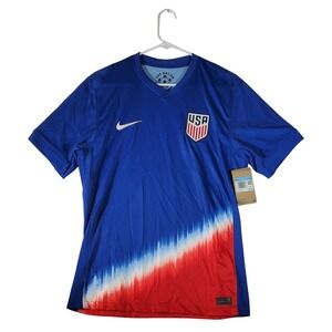 Nike USA Soccer Jersey Mens M Blue Red White Dri-Fit Soccer Football Shirt